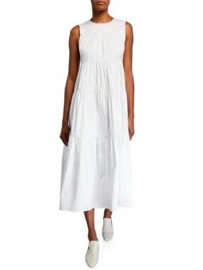 CO 
Tiered Sleeveless Dress (white)